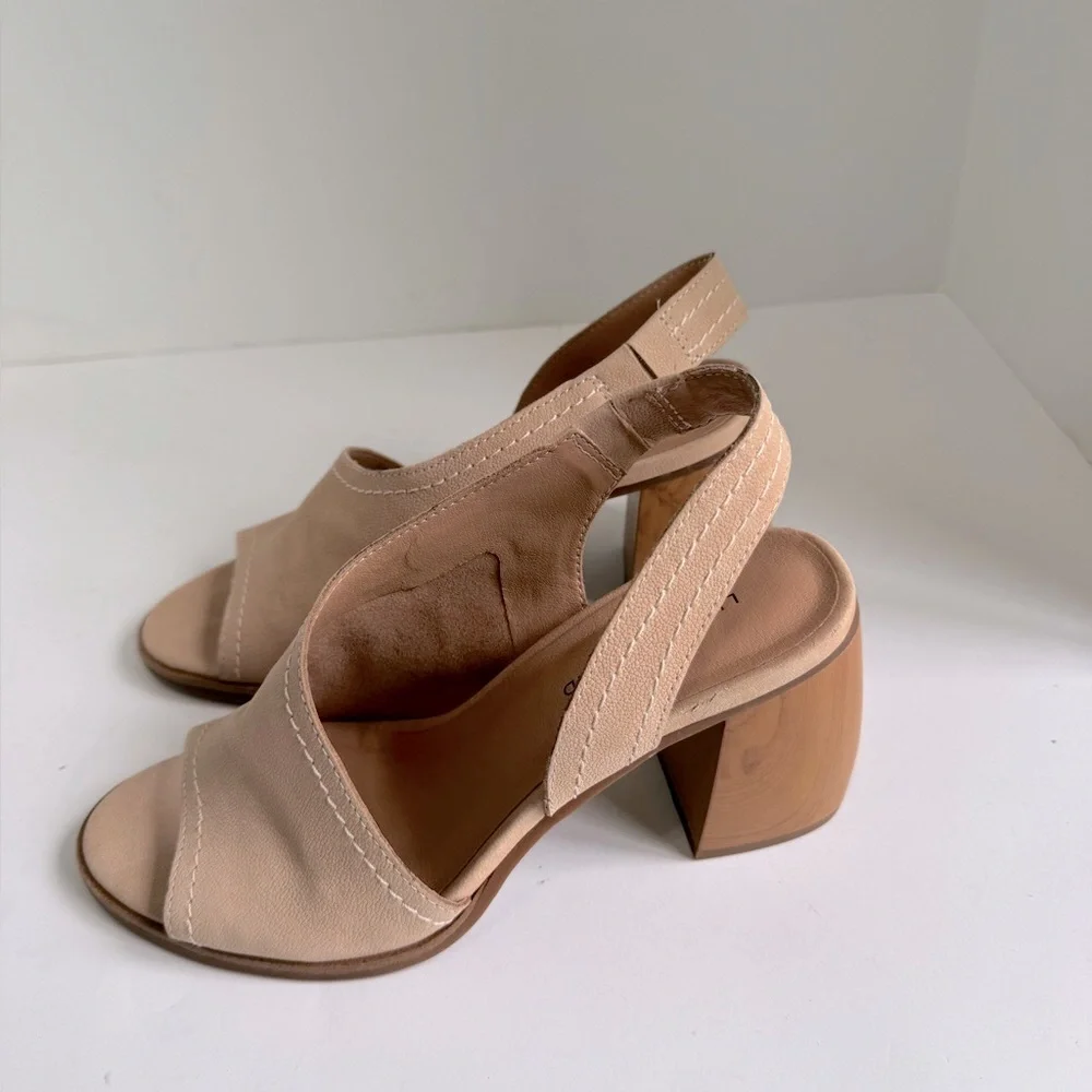 Lucky Brand Xilna Leather Slingback Heels Brown Womens Size 8 - Picture 7 of 14